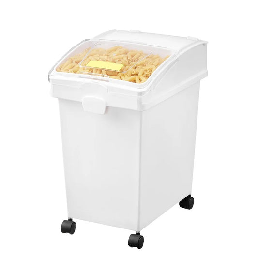 Rice Storage Container 6.6Gallon 25L x3 Large Dog Food Dispenser Bin Kitchen Ingredient Grain Cereal Flour Bin with Wheels 3 Sc