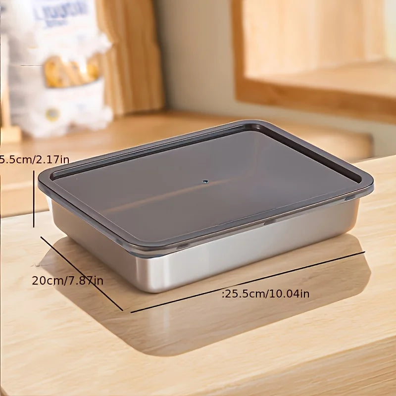 (Buy 2 Get 1 Free) Stackable Stainless Steel Food Containers, 3 Easy-Clean Reusable Pcs with Free Lids for Kitchen & Outdoor Use