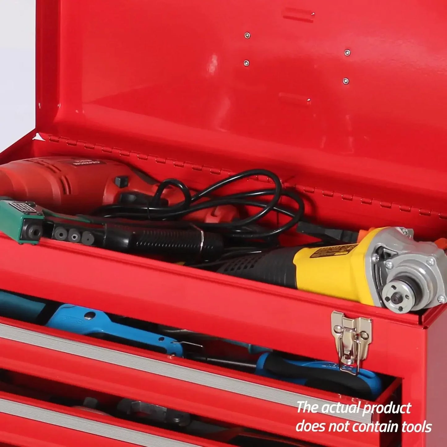 Portable Steel Tool Chest with Drawers,20.6" 4-Drawer Box Storage Organizer Cabinet Metal Toolbox with Ball Bearing Slides