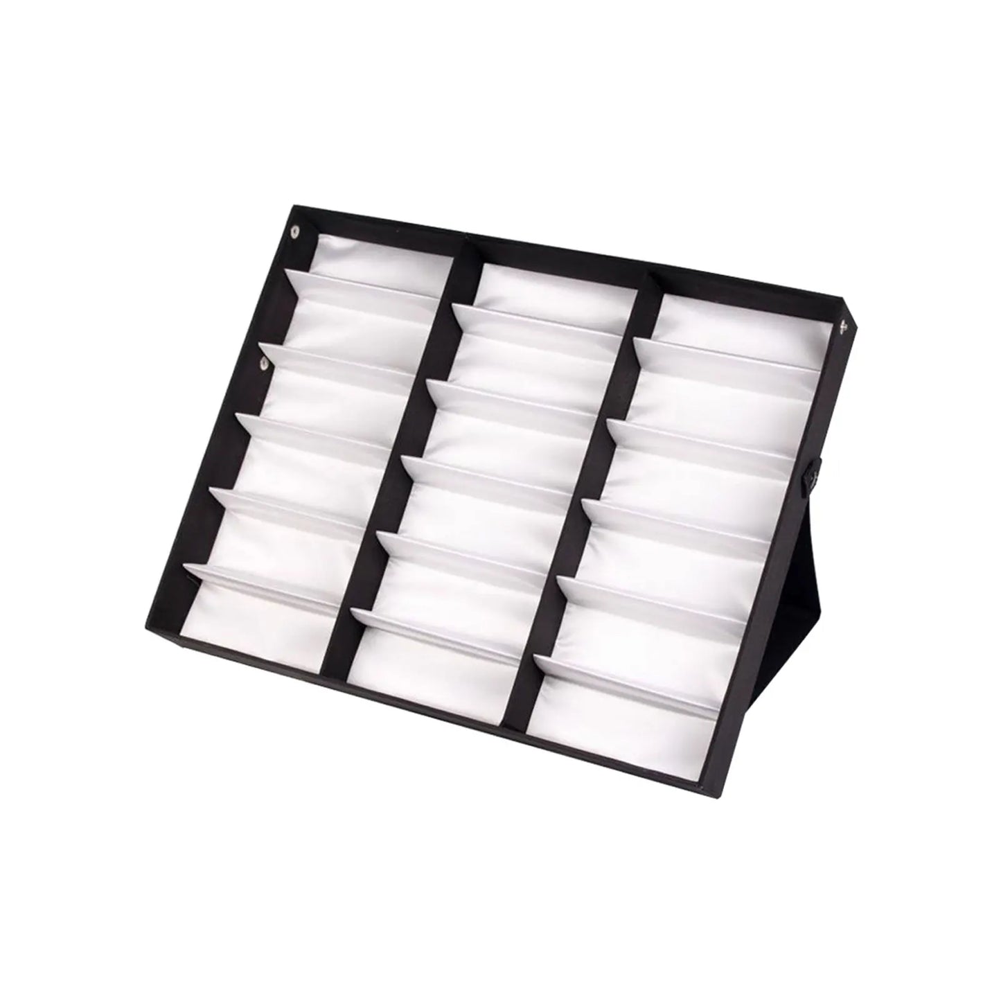 18 slots Glasses display stand Eyeglass Holder Storage Case Organizer Sunglasses Box Tray Tilt Standing Grid Spectacles boxes