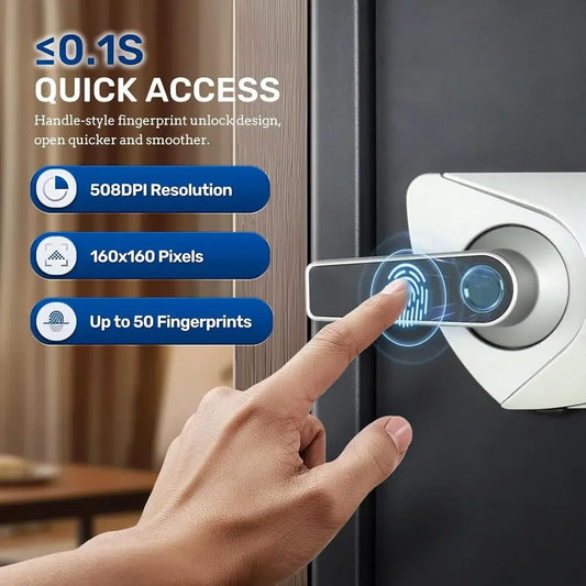 Biometric Handgun Safe 1.8 Cubic Feet - Quick Access Fingerprint Security Lock Box for Firearms and Valuables with Dual Alarm Sy