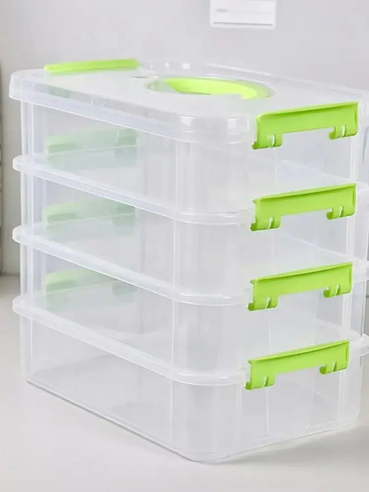 4 Layers Stackable Desk Storage Organizer Transparent Plastic