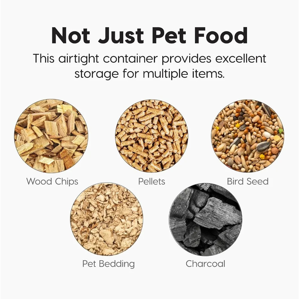 Airtight Dog Food Storage Container, Up to 58 lbs, Attachable Wheels,, Keep Fresh, Easy Mobility,