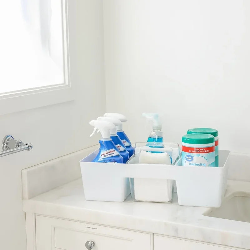 XL 2-in-1 Cleaning Caddy Storage Organizer Removable Inner Insert Cleaning Supplies Jumbo Wipes Large Bottles Under Cabinet
