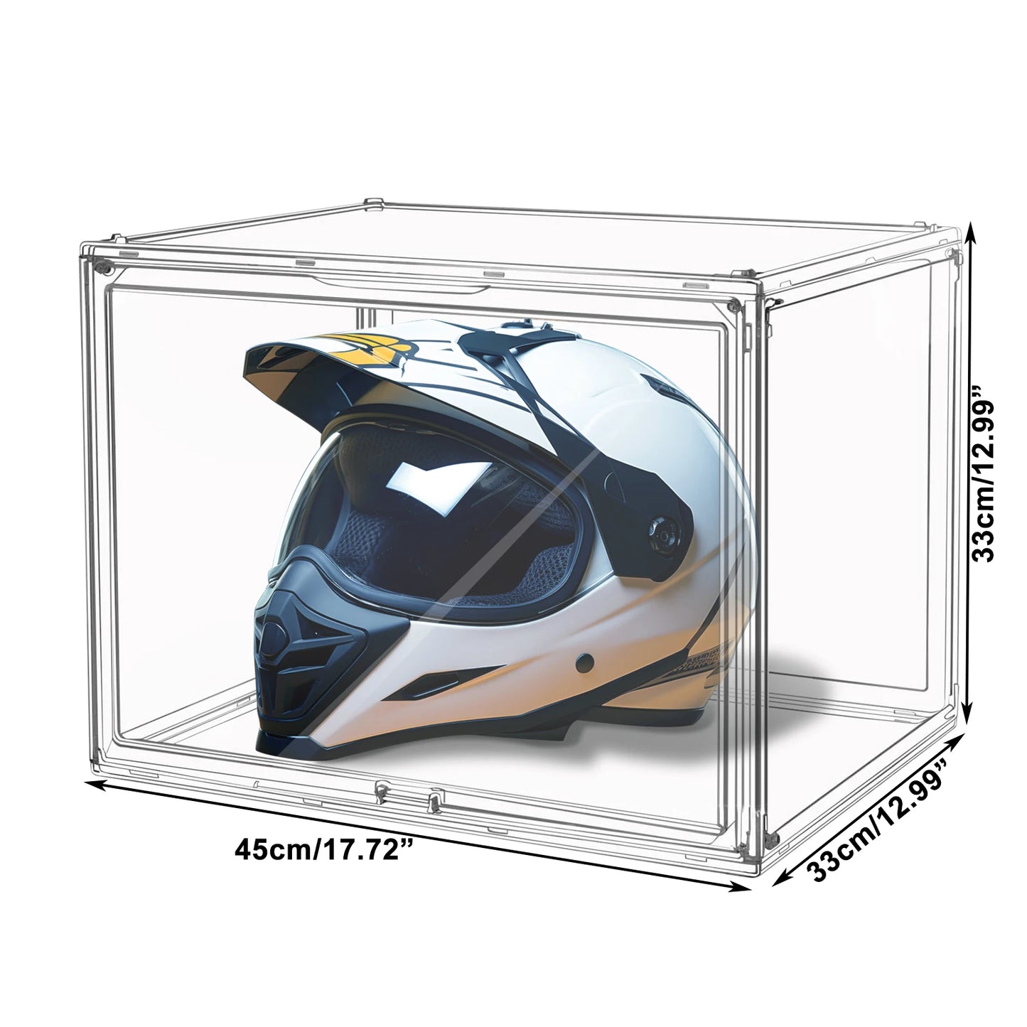 Clear Display Box Organizer Stackable with Magnetic Door Large Capacity Storage Box Purse Showcase For Makeup Book Collectibles