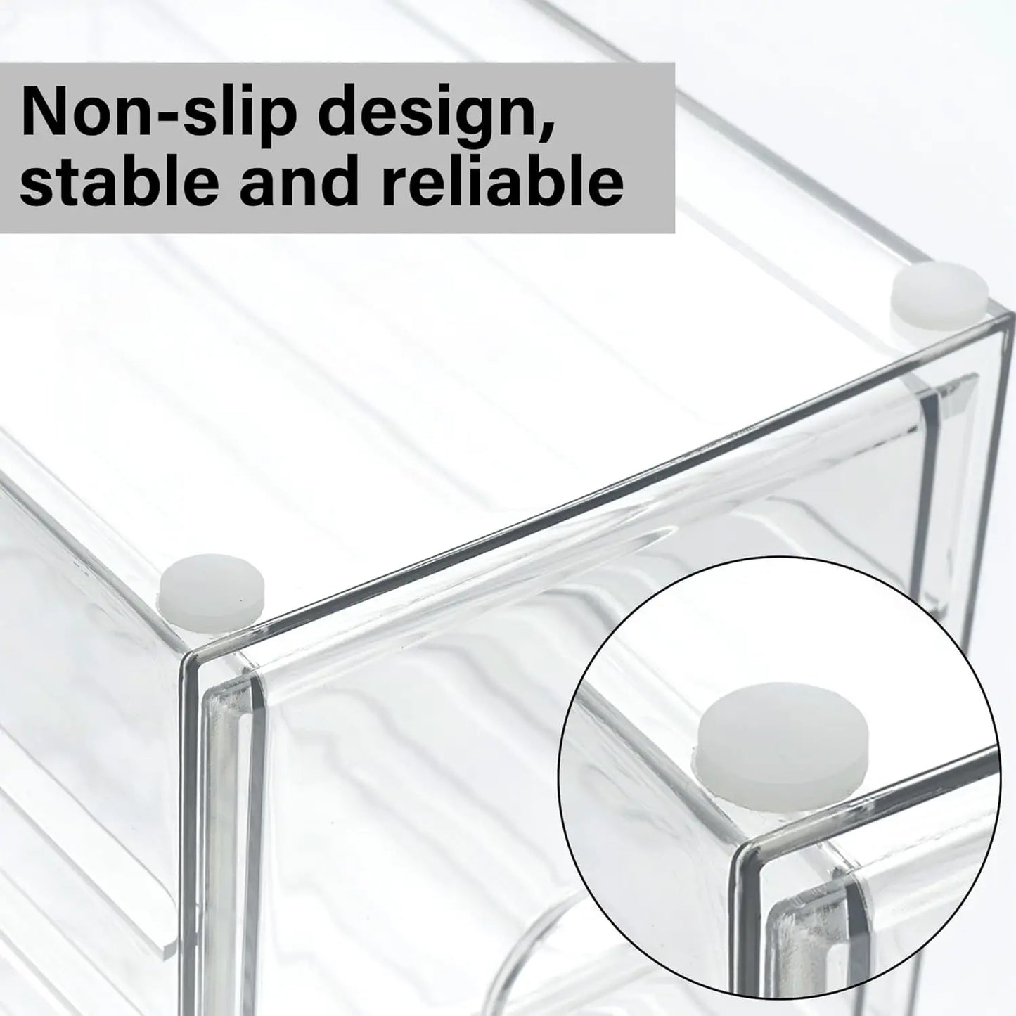 Clear Stackable Drawer Organizer with 17 Drawers, Set of 4 for Craft Office Desk Makeup Jewelry Art Supply Storage