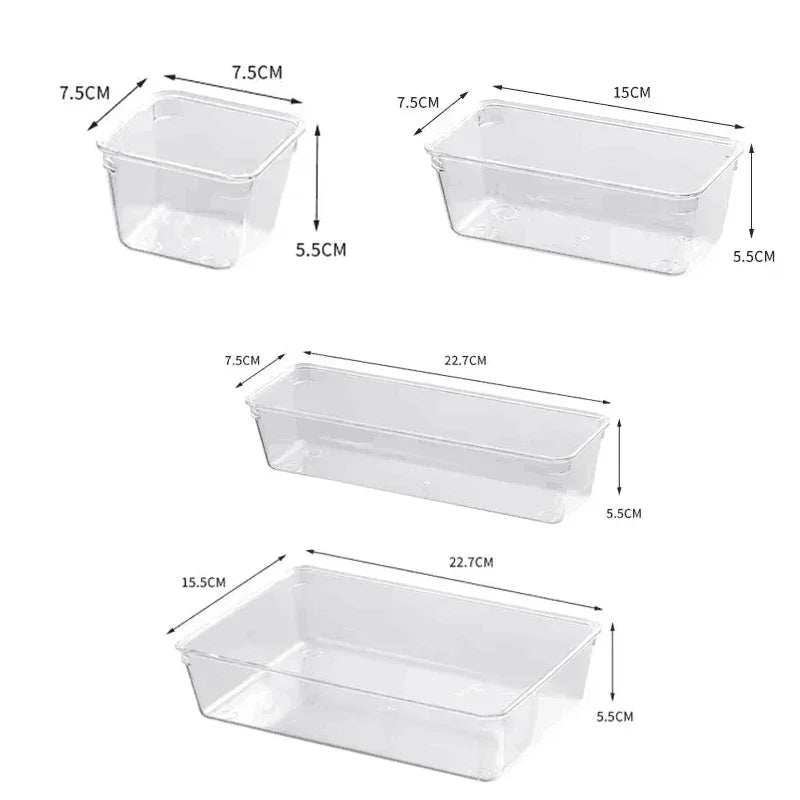Transparent Box Storage Organizer Desk Plastic Storage Box Container Drawer Organizer Jewelry Box Makeup Organizer Boxes 2042