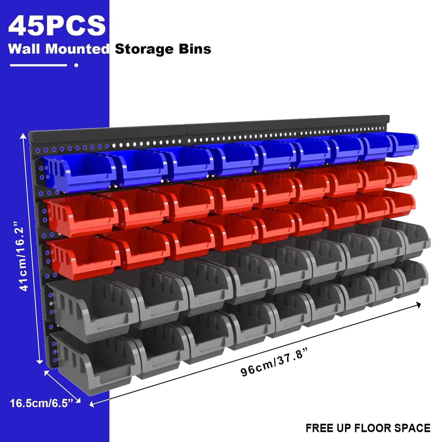 45/90/135pcs Wall-Mounted Tool Organizer System with Storage Bins & Holders - Durable DIY Garage & Workshop Rack for Screws, Nut