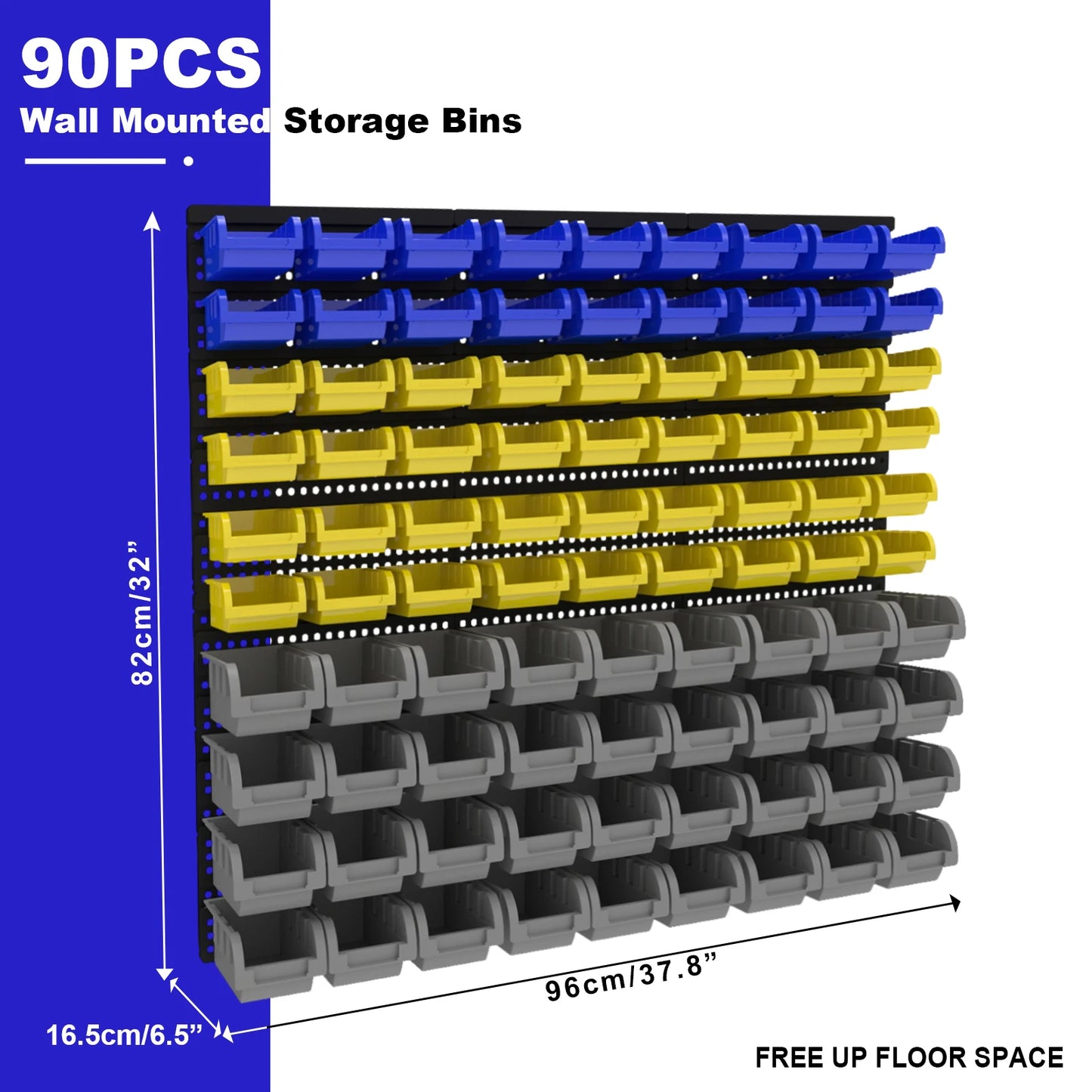 45/90/135pcs Wall-Mounted Tool Organizer System with Storage Bins & Holders - Durable DIY Garage & Workshop Rack for Screws, Nut