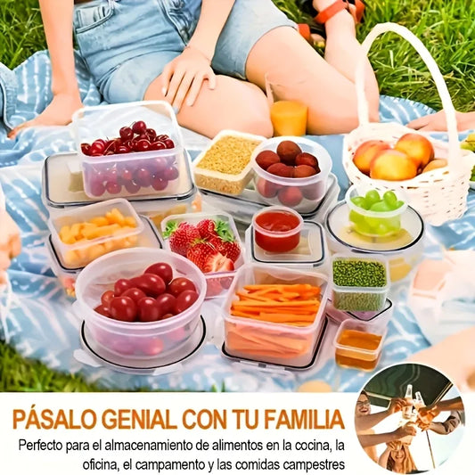 12pcs Food Storage Container Set With Easy-Snap Lids - Airtight Plastic Containers