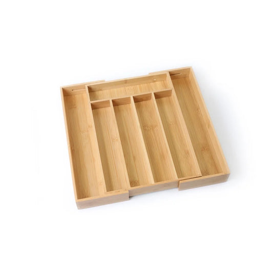 Natural Bamboo Expandable Silverware Organizer Drawer Storage Utensil Holder Kitchen Cutlery Tray Adjustable Compartment Durable
