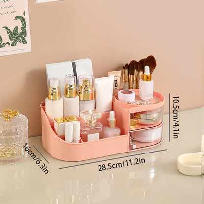 Cosmetic Storage Box With Drawer, Skin Care Product Countertop Storage Box, Lipstick, Brush, Makeup Brush Desktop Organizer