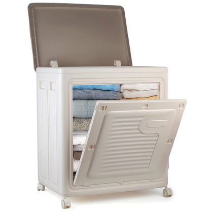 Foldable Storage Box with Wheels – Large Capacity, Dustproof & Multi-Purpose Storage Cabinet, Household Organizer Items
