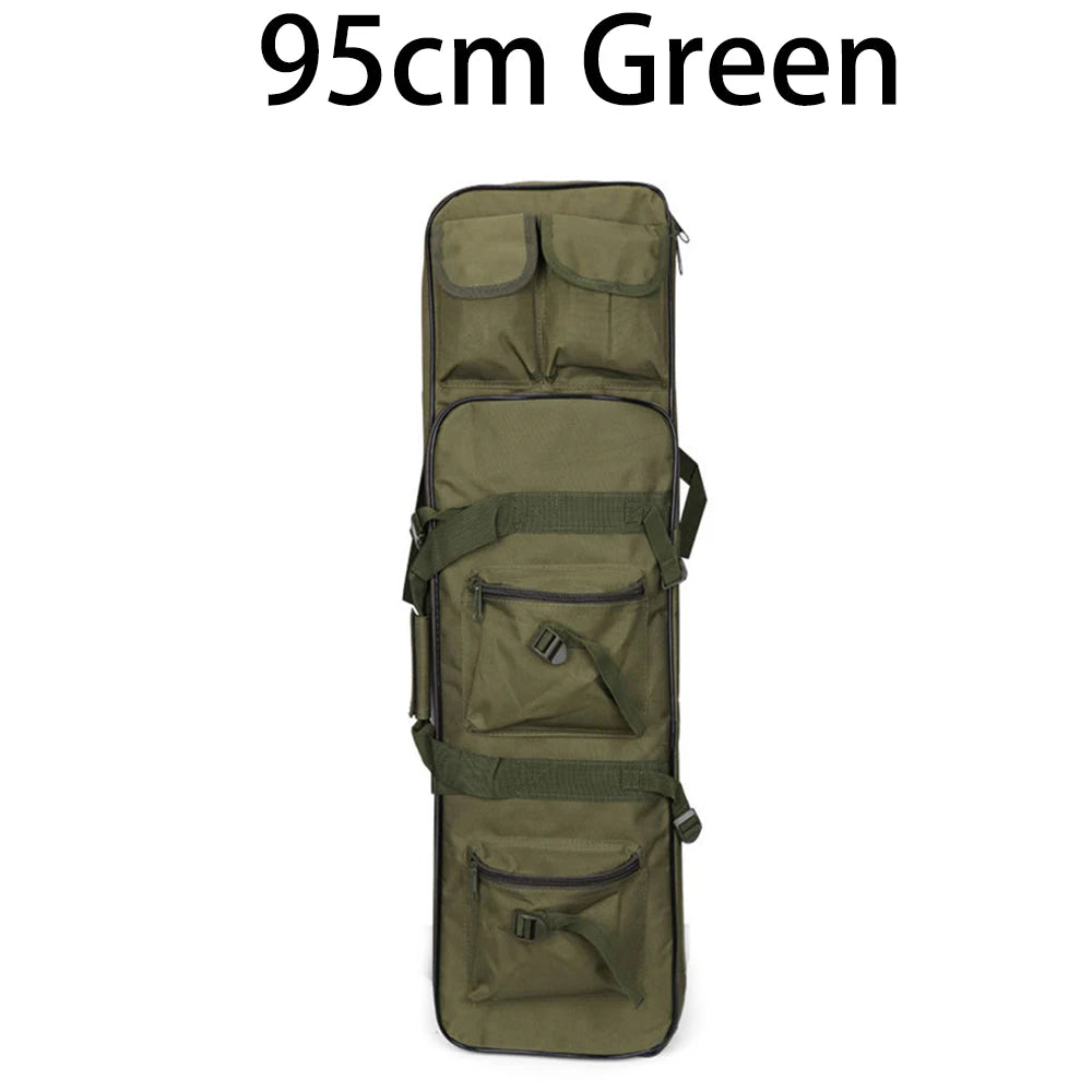 80/95/115cm Tactical Double Gun Case, Rifle Case, Padded Rifle Storage Backpack Integrated Pistol and Magazine Storage