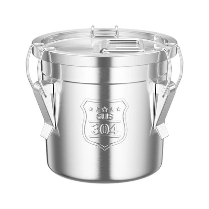 304 Stainless Steel 6L Grain Container, Countertop Rice Dispenser for Kitchen Hotel Canteen