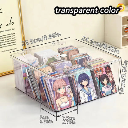 1pc nine grid transparent/semi transparent black card storage box multifunctional greeting card trading toy card display box