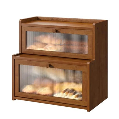 Bread Box for Kitchen Countertop Double Layer Large
