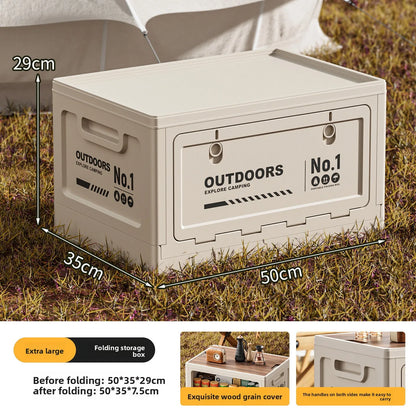 Foldable Storage Box for Camping Outdoor Large Capacity Side Opening Organizer for Car Home Toys Clothes