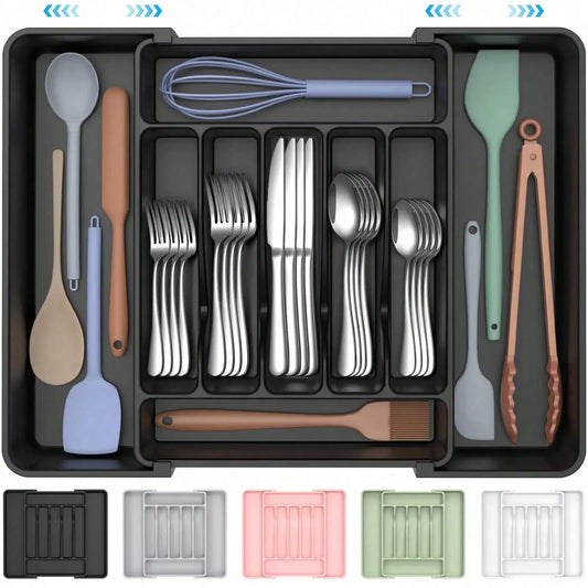 Kitchen tableware storage expert Extra Large Expandable Silverware Organizer