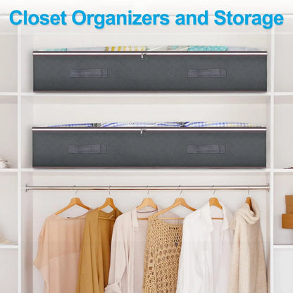 Foldable Under Bed Storage Containers with Clear Window Underbed Toy Organizers and Clothing Storage Bags Closet Storage Bins
