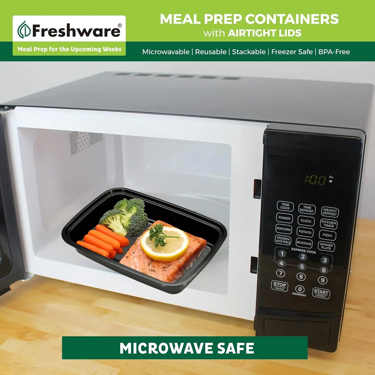 50 Pack BPA-Free Meal Prep Containers with Lids, Stackable, Microwave/Dishwasher/Freezer Safe (16 oz)