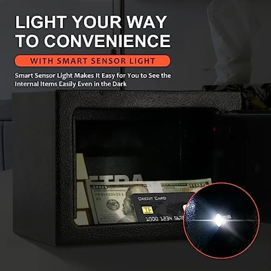 Fireproof Safe Box with Sensor Light with Digital Keypad Security Safe Box for Home 0.23 Cubic