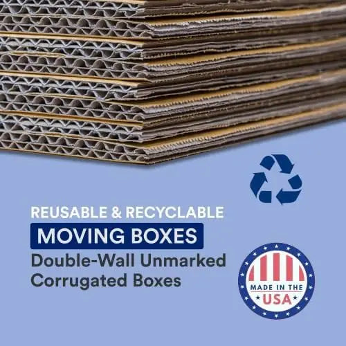 18x18x18 Double Wall Corrugated Boxes with Handoles, Pack of 10 for Shipping, Moving, Storage
