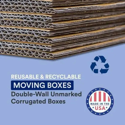 18x18x18 Double Wall Corrugated Boxes with Handoles, Pack of 10 for Shipping, Moving, Storage