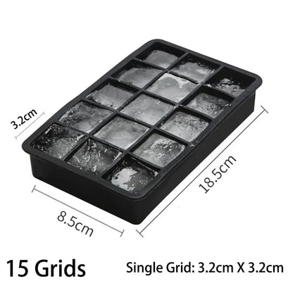 4/6/8/15 Grid Big Ice Tray Mold Box Large Food Grade Silicone Ice Cube Square Tray Mold Diy Bar Pub Wine Ice Blocks Maker Model