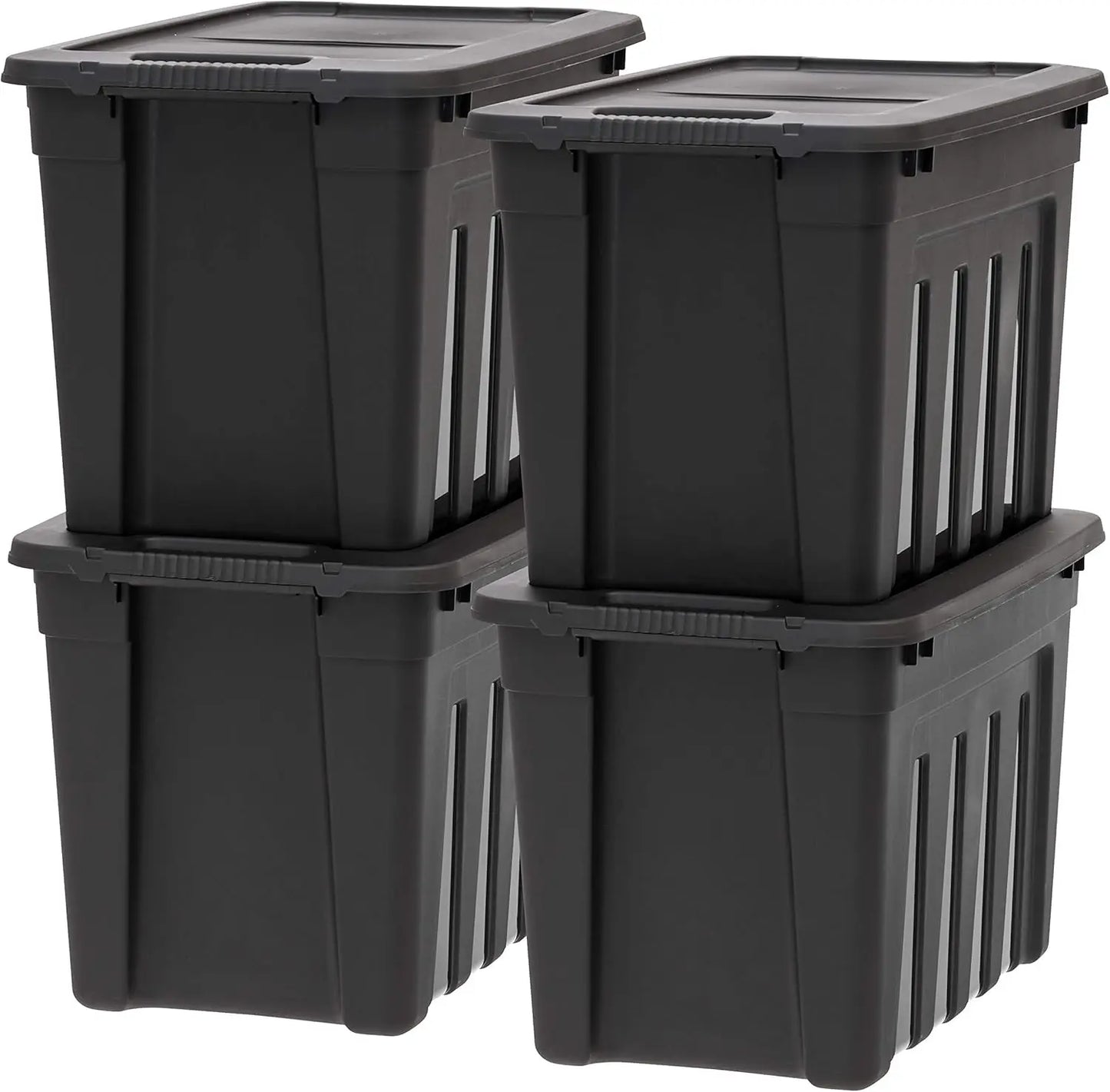 20 Gallon Heavy Duty Storage Totes with Lids, 4 Pack Stackable Organizing Bins, Durable Utility Containers for Garage and Home