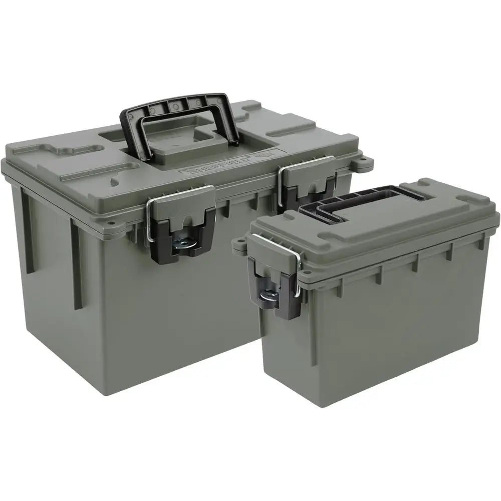 12713 Storage Bins With Lids, 2-Pack Stackable Storage Bins, Made in USA, Lockable and Water-Resistant Containers with Lids, Pla