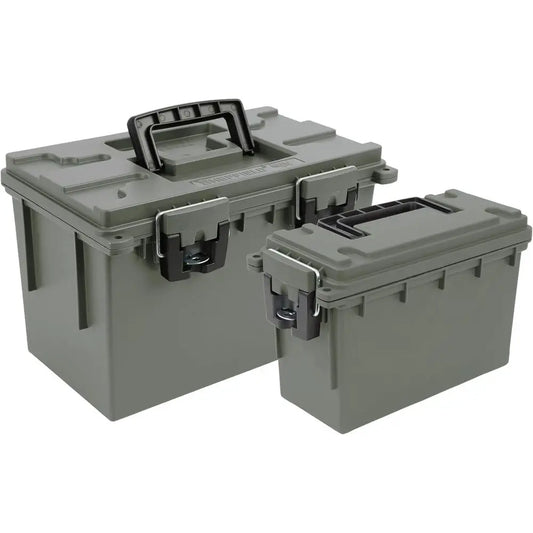 12713 Storage Bins With Lids, 2-Pack Stackable Storage Bins, Made in USA, Lockable and Water-Resistant Containers with Lids, Pla