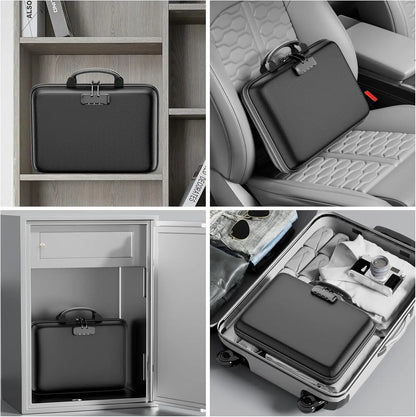 Fireproof Document Organizer with Lock, Hard-Shell Case for Important Files, Laptop Storage, Portable Home Office Travel Safe