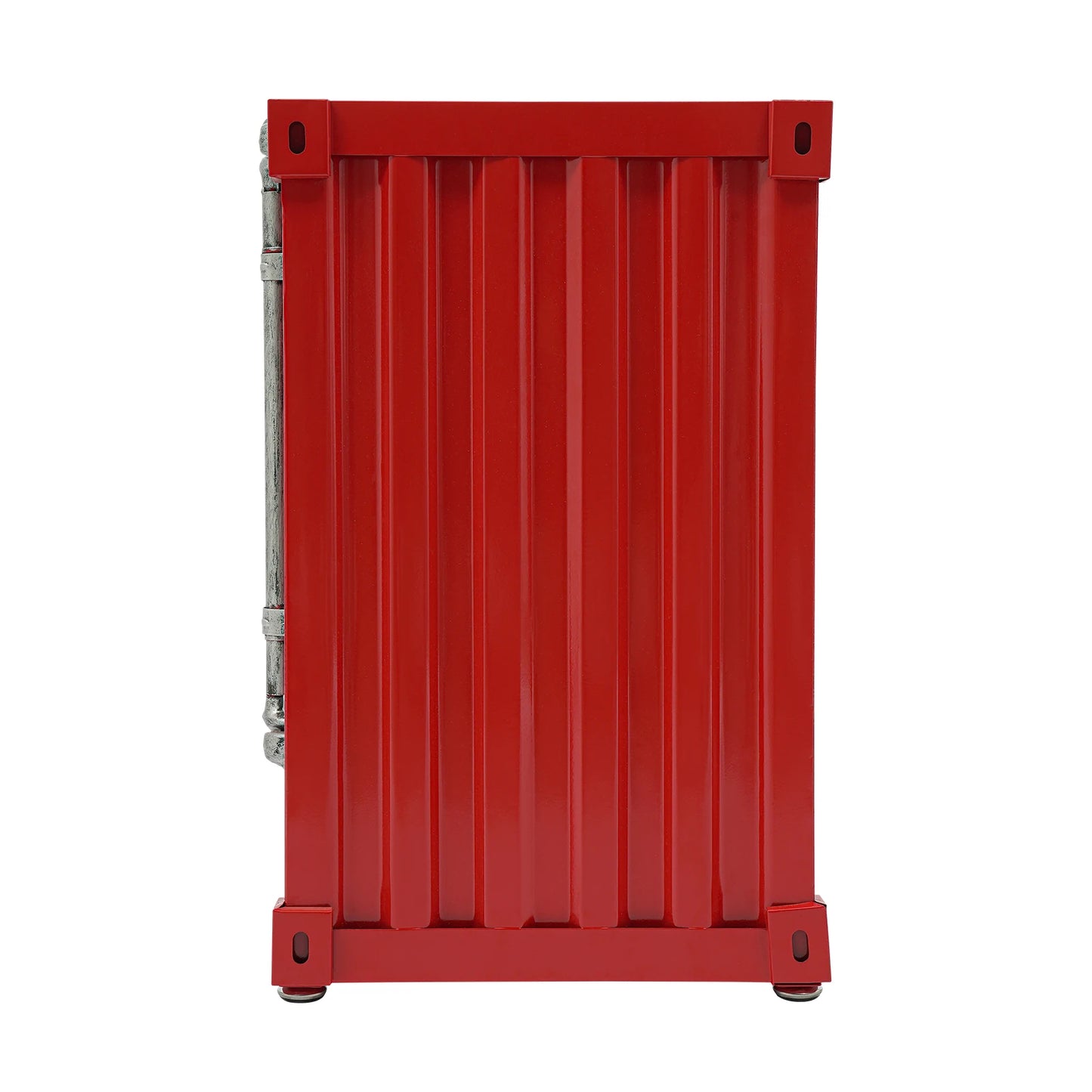 Industrial Style Side Table, Password Lock Container, Multi Storage End Table with Drawer 12.6x12.6 Inch for Home Office