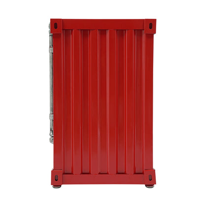 Industrial Style Side Table, Password Lock Container, Multi Storage End Table with Drawer 12.6x12.6 Inch for Home Office