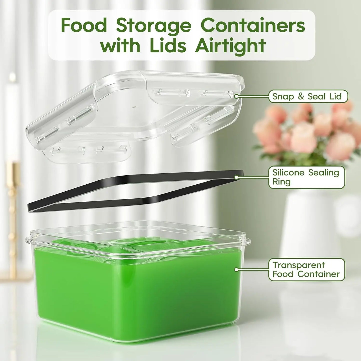 54-Piece Food Storage Containers Set with Lids, BPA-Free, Leak-Proof, Reusable for Kitchen Organization