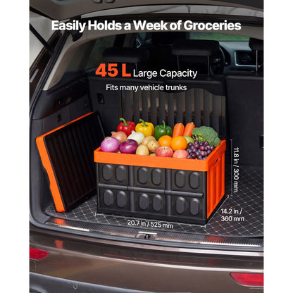 SucceBuy 45L 3Packs Plastic Collapsible Storage Bins with Lids Stackable Folding Storage Crates Baskets for Home Organizing