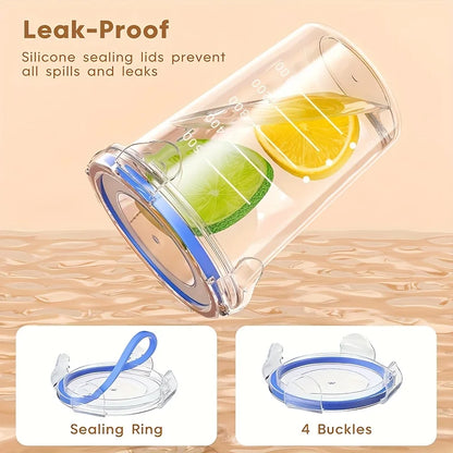 4pcs Microwave-safe Oat Containers 28Oz with Sealing Ring Reusable Storage Jar for Yogurt Fruit Salad Great for Breakfast Snacks