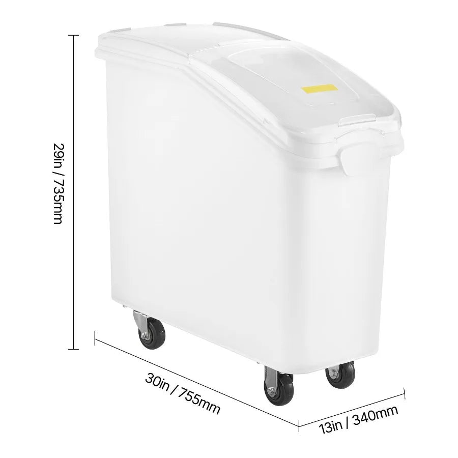 21Gallon/80L Large Rice Storage Container for Kitchen Ingredients Grain Cereal Flour Airtight Pet Food Dispenser Bin with Wheel
