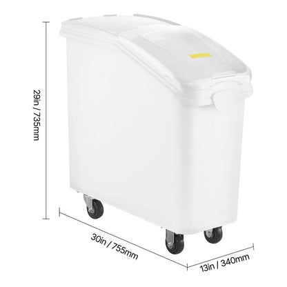21Gallon/80L Large Rice Storage Container for Kitchen Ingredients Grain Cereal Flour Airtight Pet Food Dispenser Bin with Wheel