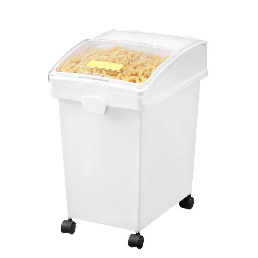 Rice Storage Container 6.6Gallon 25L x3 Large Dog Food Dispenser Bin Kitchen Ingredient Grain Cereal Flour Bin with Wheels 3 Sc