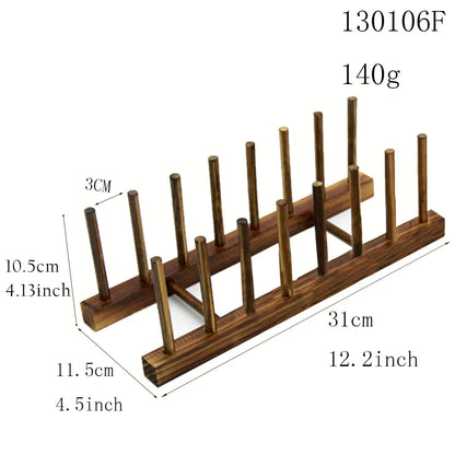 Wooden Kitchen Dish Drain Rack Dinnerware Storage Organizer Tray Plate Drying Shelf Book Cups Display Stand Drainer Holders