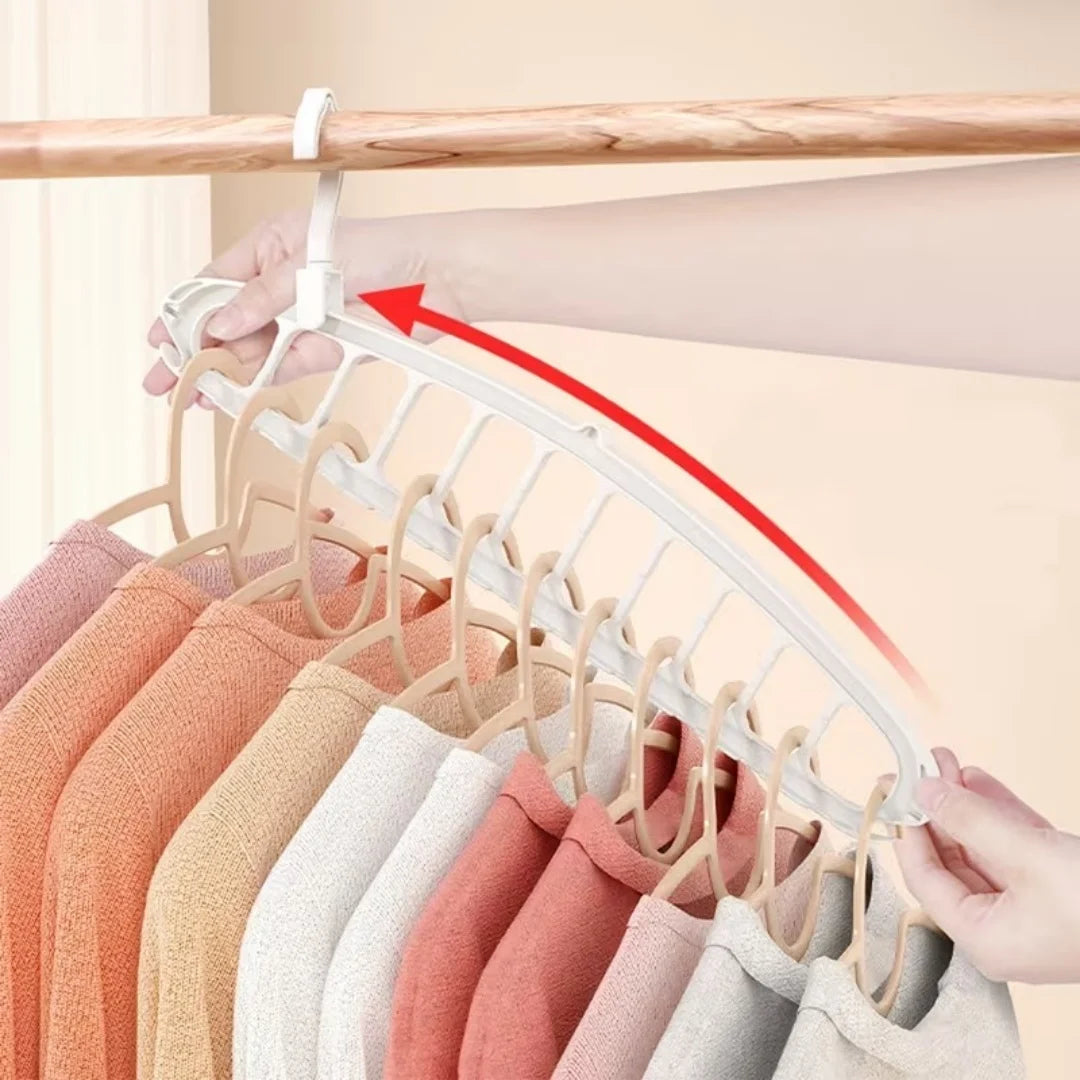 Ultimate Closet Organizer: 2pcs Foldable Hanger Set with 11 Holes, Maximize Space for Pants, Jeans, Ties, Scarves, Belts - Heavy Duty Wardrobe & Cabinet Storage Solution, Holds 44 Items