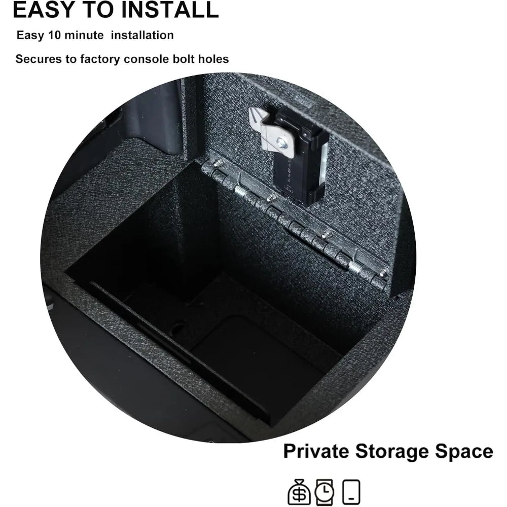Center Console Safe Vault - KEREN Console Gun Safe Box Compatible with Subaru Outback 2015-2019, 4-Digit Combination Lock