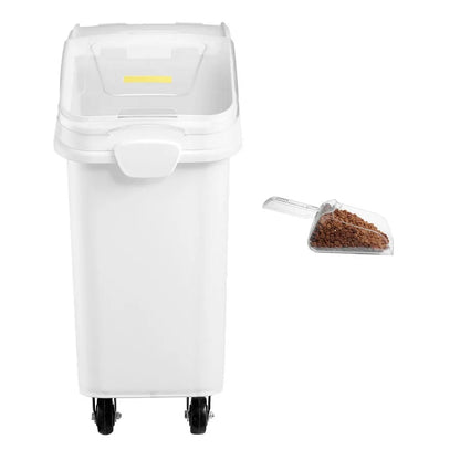 21Gallon/80L Large Rice Storage Container for Kitchen Ingredients Grain Cereal Flour Airtight Pet Food Dispenser Bin with Wheel