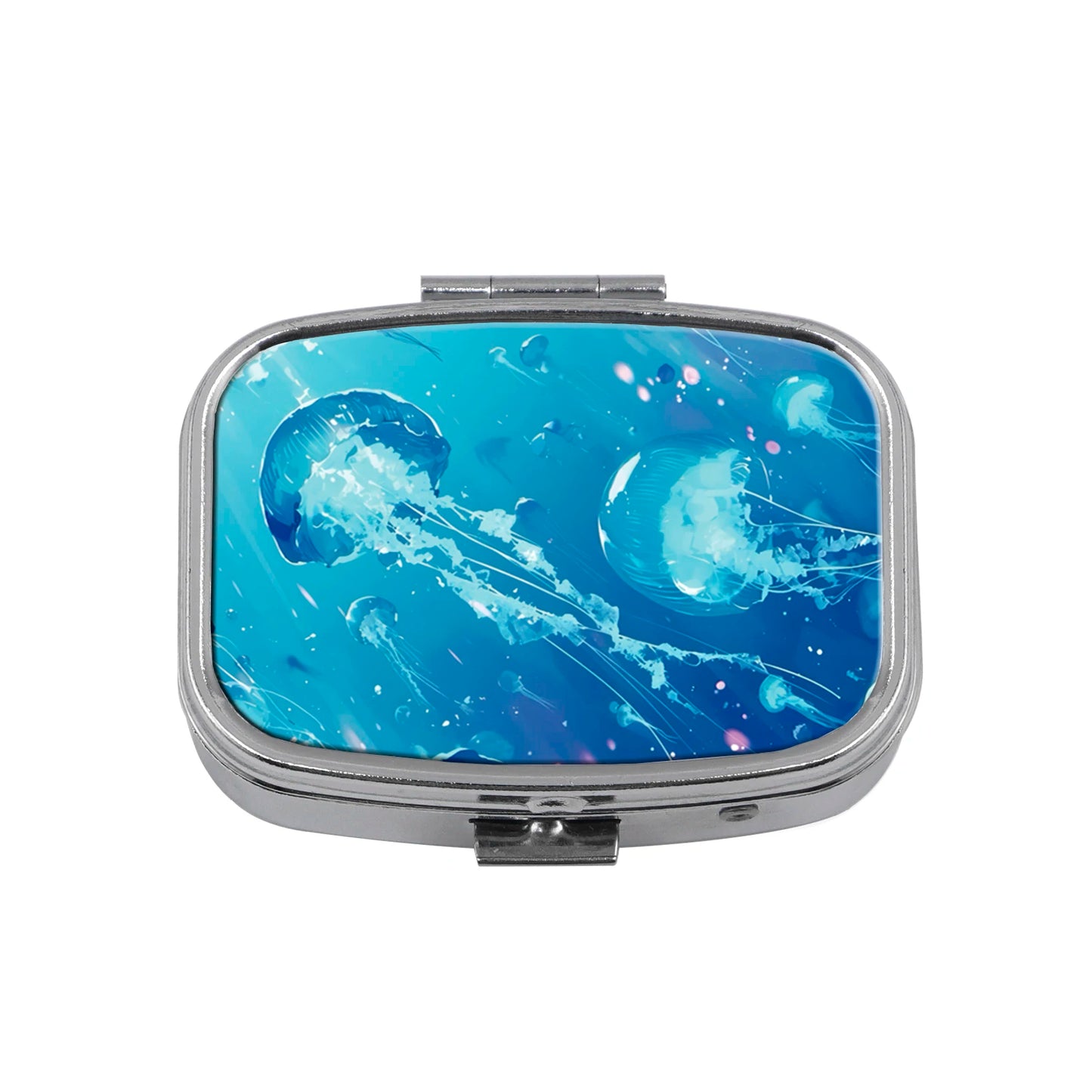 Cute Cats Pill Box Divided Metal Square Animals Tiger Birds Pill Box Travel Portable Medicine Case