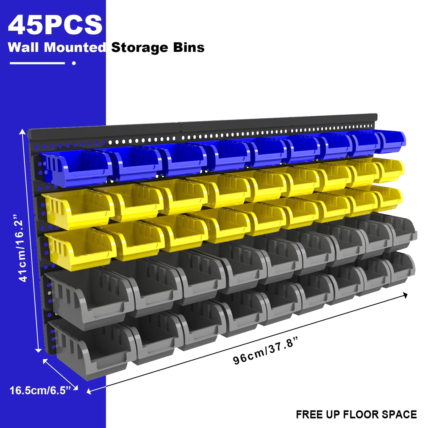 45/90/135pcs Wall-Mounted Tool Organizer System with Storage Bins & Holders - Durable DIY Garage & Workshop Rack for Screws, Nut