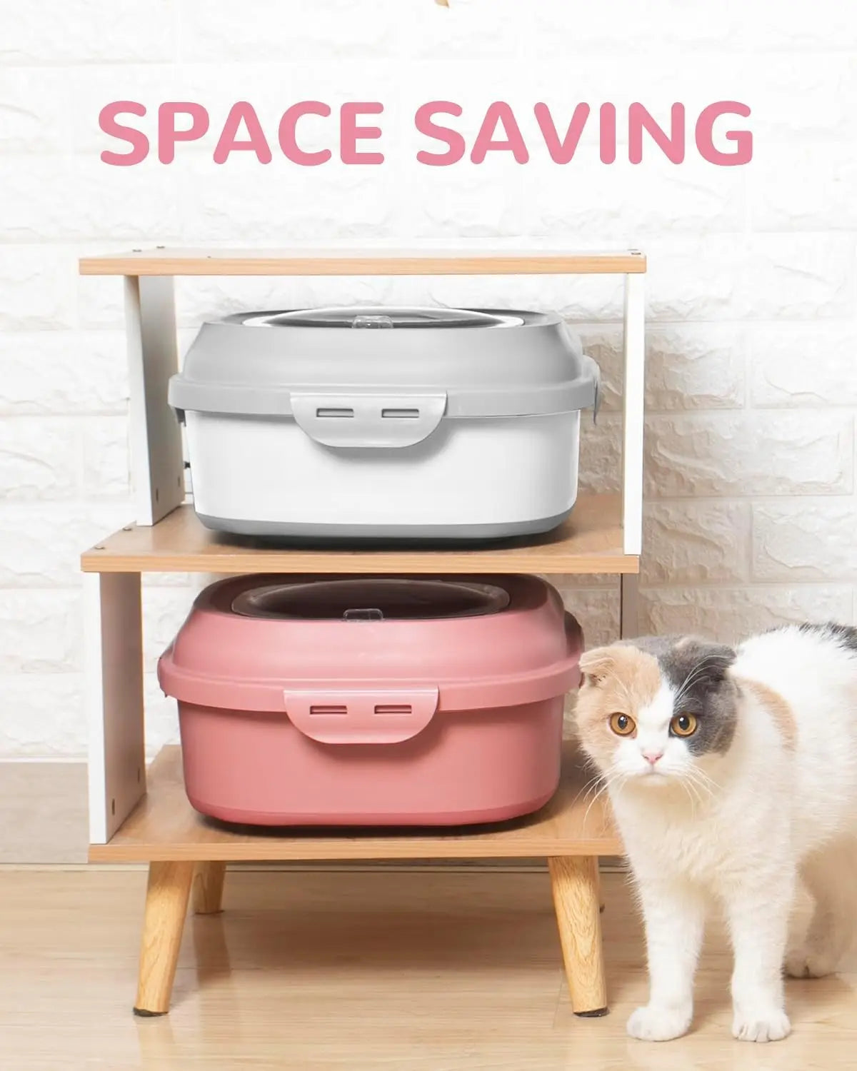 Collapsible Pet Food Storage Container with Airtight Lids, Wheels, Scoop and 2 Containers for Dogs and Cats