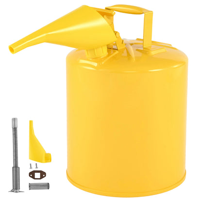 SucceBuy Safety Can 5 Gal Type I Yellow Safety Can for Diesel with Self-Closing Lid and PE Funnel Storage
