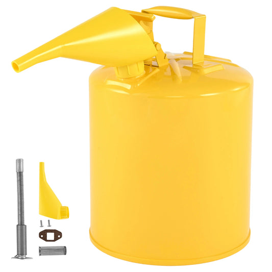 SucceBuy Safety Can 5 Gal Type I Yellow Safety Can for Diesel with Self-Closing Lid and PE Funnel Storage